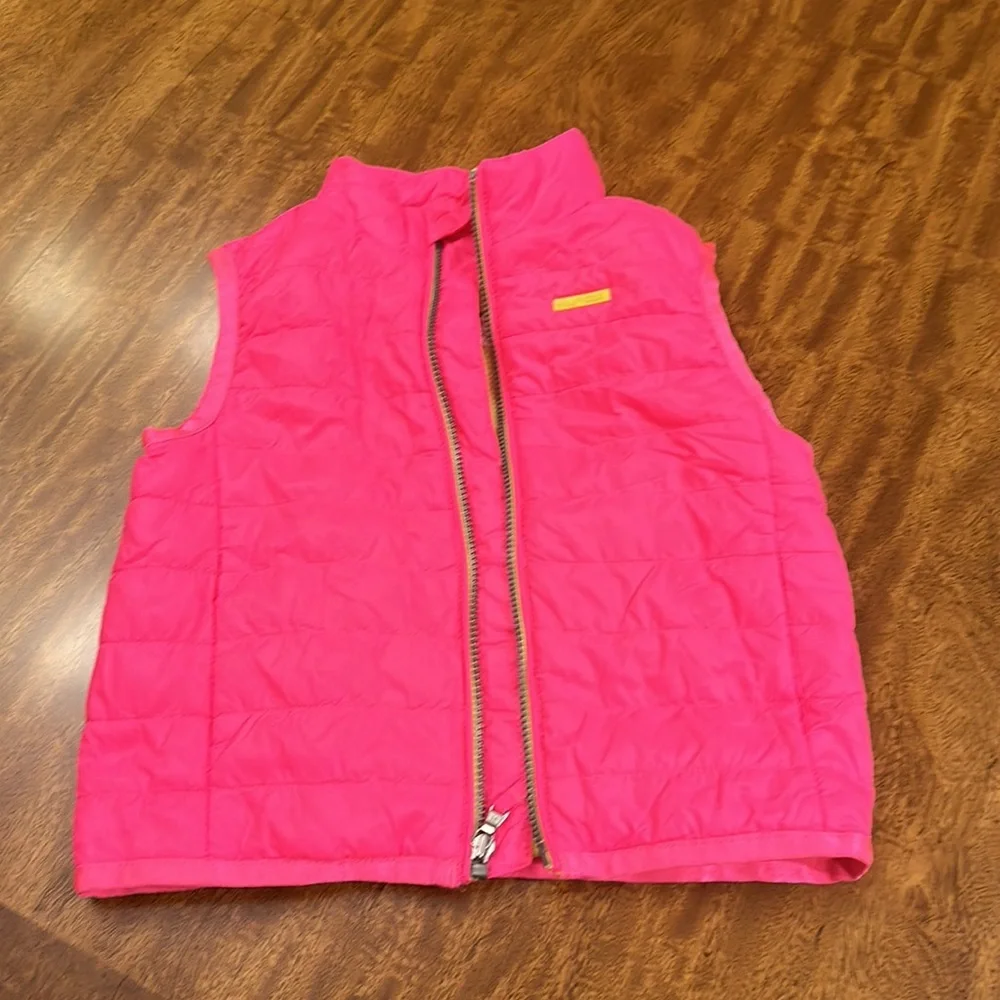 TOMMY HILFIGER girls Vest Pink Polyester Puffer Sleeveless Full Zipper